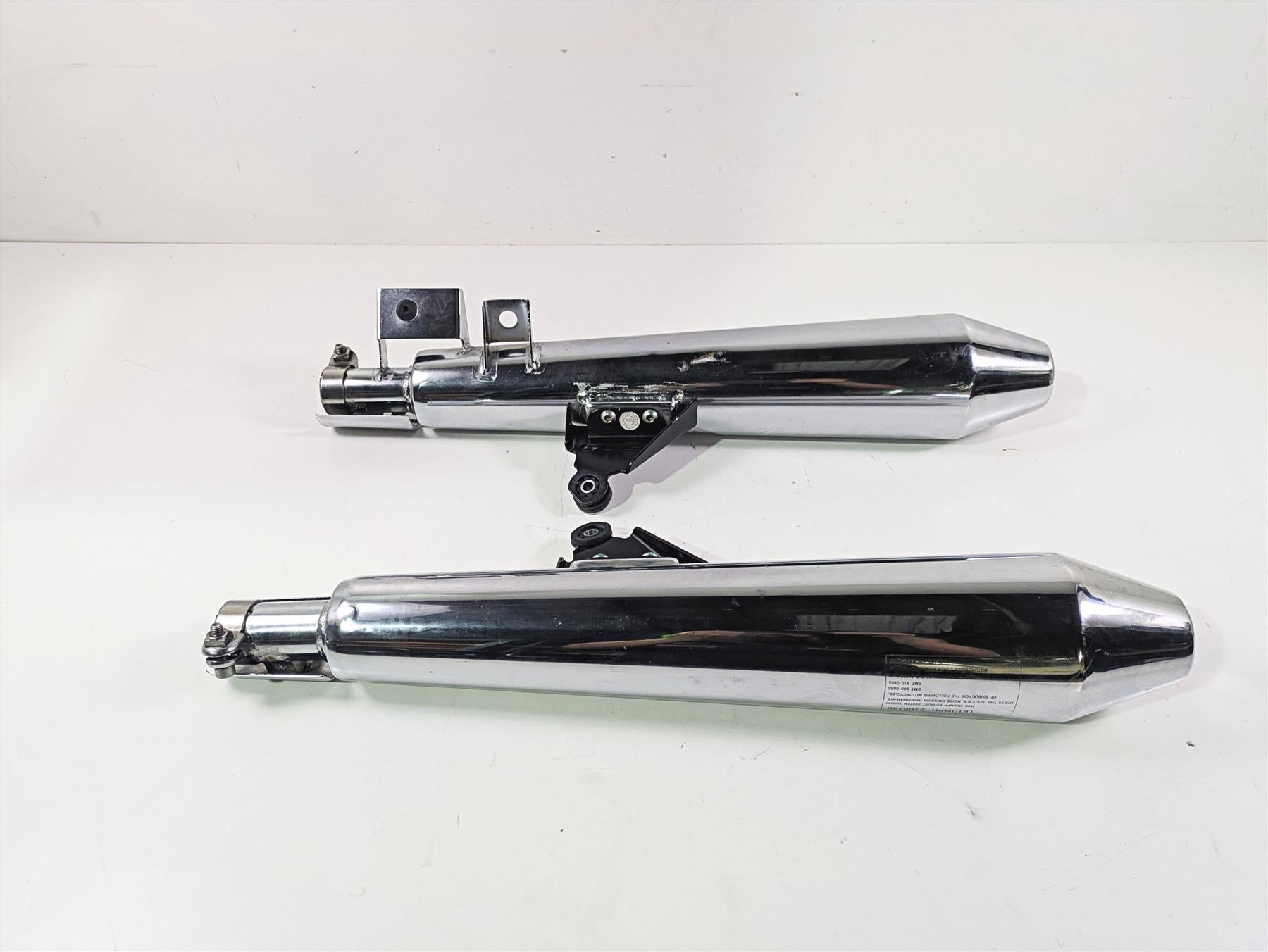 2013 Triumph Bonneville Stock Exhaust Pipe Muffler Set T2206490 T2206485