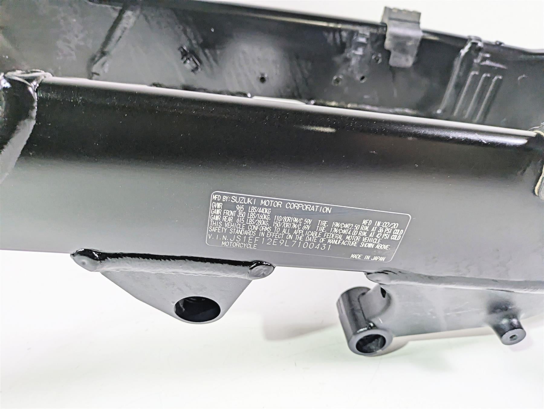 2020 Suzuki V-Strom 1050 XT Straight Main Frame Chassis With Clean Texas Title 41100-31J20-YAP {{ shop.shopifyCountryName }} - Mototech271