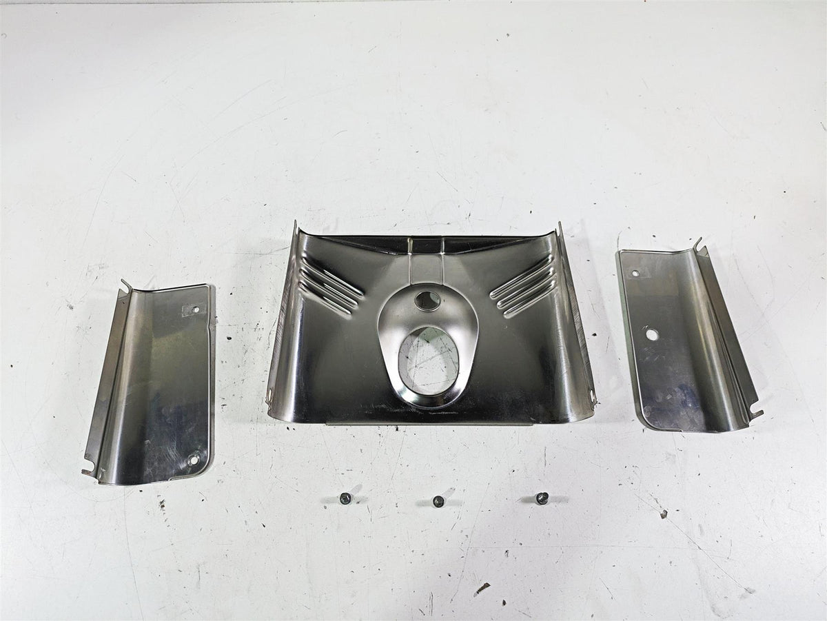 2002 Harley FLSTC Softail Heritage Stainless Lamp Headlight Cover Set 67808-86 {{ shop.shopifyCountryName }} - Mototech271