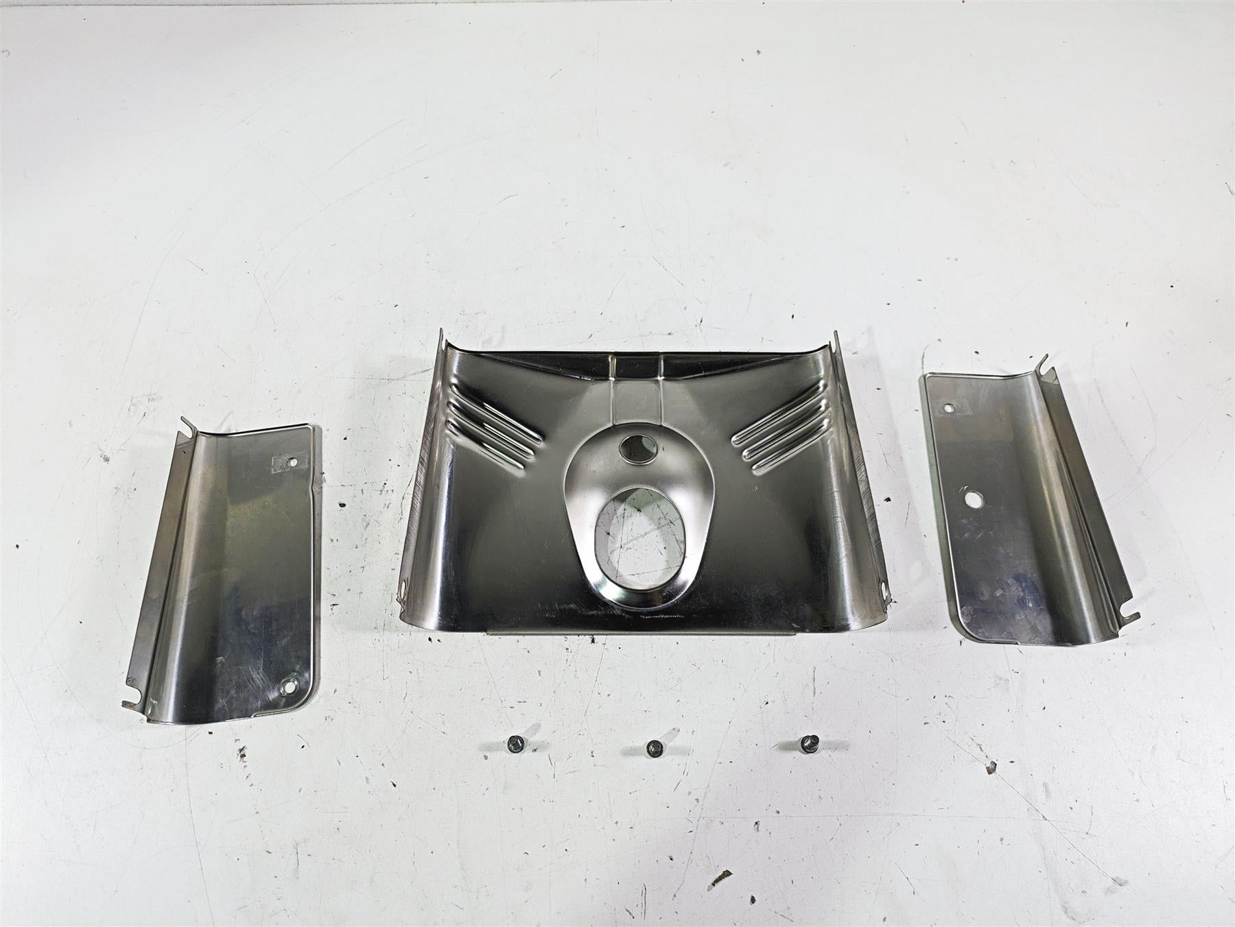 2002 Harley FLSTC Softail Heritage Stainless Lamp Headlight Cover Set 67808-86 {{ shop.shopifyCountryName }} - Mototech271