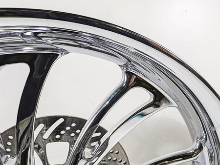 2007 Harley Touring Glide Twisted Vortex Style Chrome Front Rear Wheel Rim 21" & 18" {{ shop.shopifyCountryName }} - Mototech271