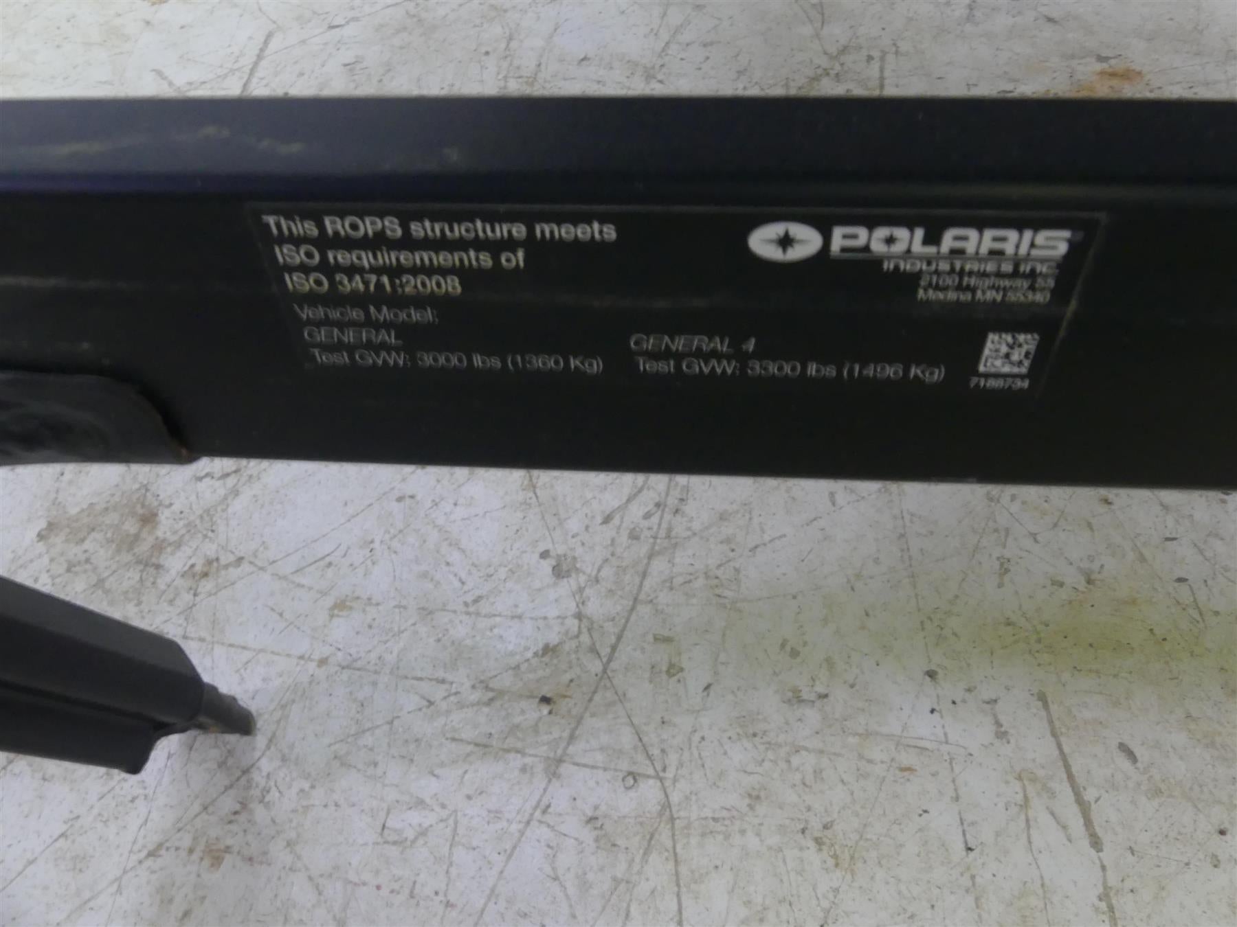 2018 Polaris General 1000 EPS Straight Roll Over Cage Rail Guard 1021283 1021278 {{ shop.shopifyCountryName }} - Mototech271