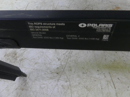2018 Polaris General 1000 EPS Straight Roll Over Cage Rail Guard 1021283 1021278 {{ shop.shopifyCountryName }} - Mototech271