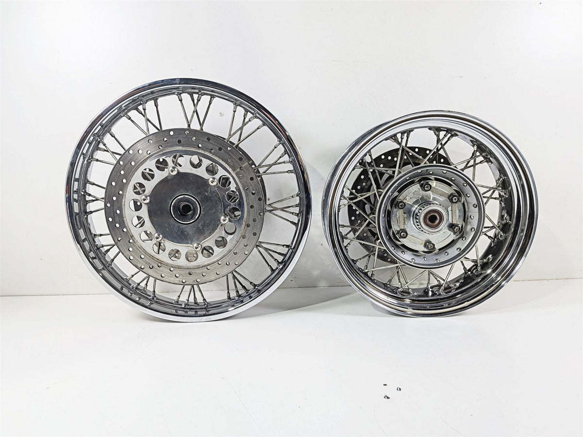 2007 Yamaha XVS1100 V-Star Custom 18x2.15 15x4.5 Front Rear Spoke Wheel Rim Set 94421-18614 {{ shop.shopifyCountryName }} - Mototech271