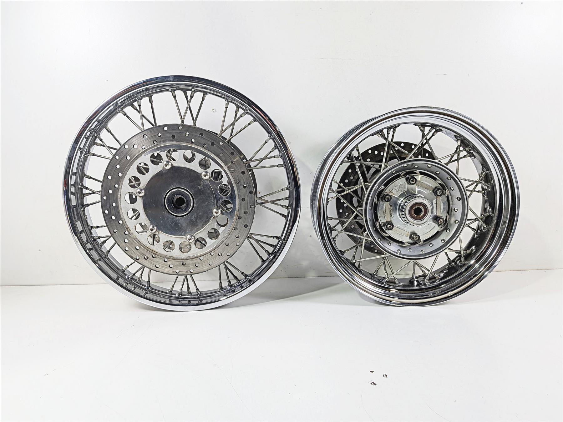 2007 Yamaha XVS1100 V-Star Custom 18x2.15 15x4.5 Front Rear Spoke Wheel Rim Set 94421-18614 {{ shop.shopifyCountryName }} - Mototech271