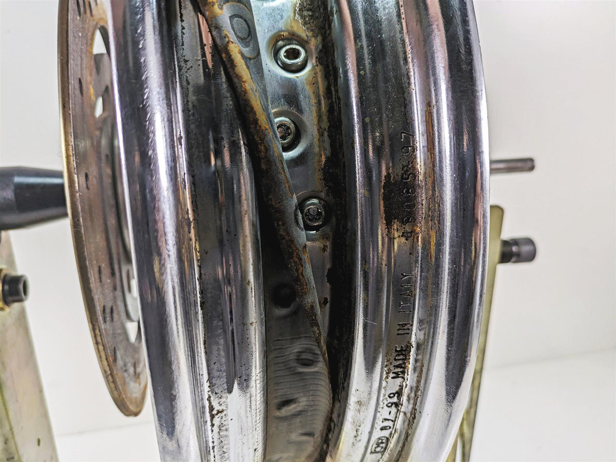 2000 Harley FXSTS Softail Springer Chrome Spoke Rear Wheel Rim 16x3 43085-97 {{ shop.shopifyCountryName }} - Mototech271
