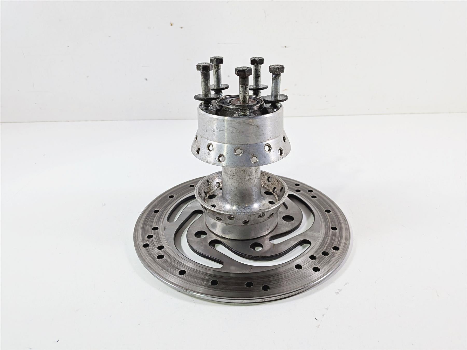 2007 Harley Dyna FXDB Street Bob Rear Wheel Hub Spoke 17" + Rotor 40979-06B {{ shop.shopifyCountryName }} - Mototech271