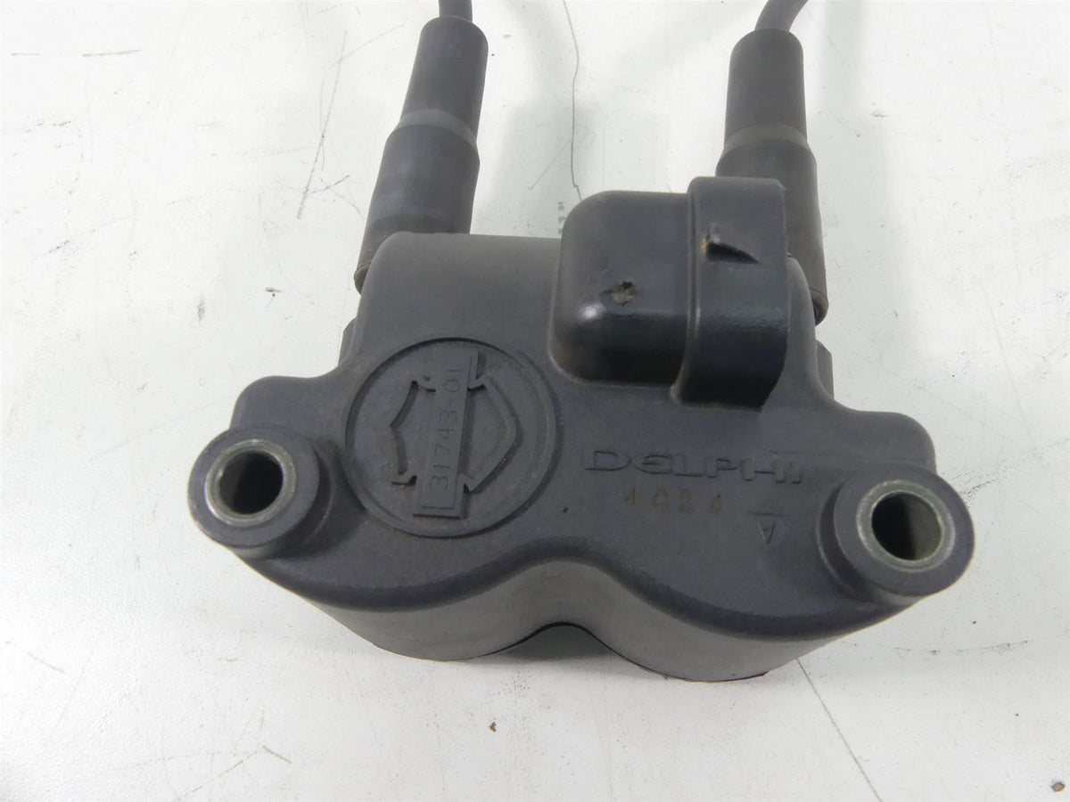 2004 Harley Softail FLSTFI Fat Boy Delphi Ignition Coils + Chrome Cover 31743-01 {{ shop.shopifyCountryName }} - Mototech271