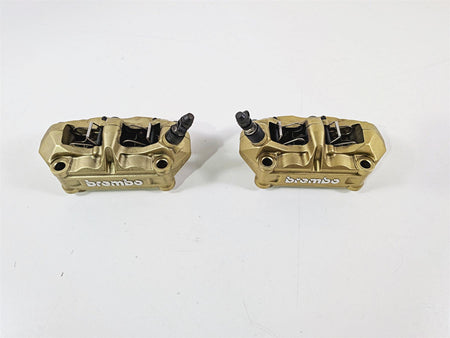 2007 Mv Agusta F4 1000R 312 Brembo 100mm Gold Front Brake Caliper Set 8000A6415-Mototech271