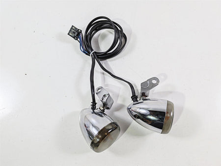 2005 Harley Softail FLSTFSE CVO Fat Boy Chrome Front Blinker Turn Signal Set 68614-03-Mototech271