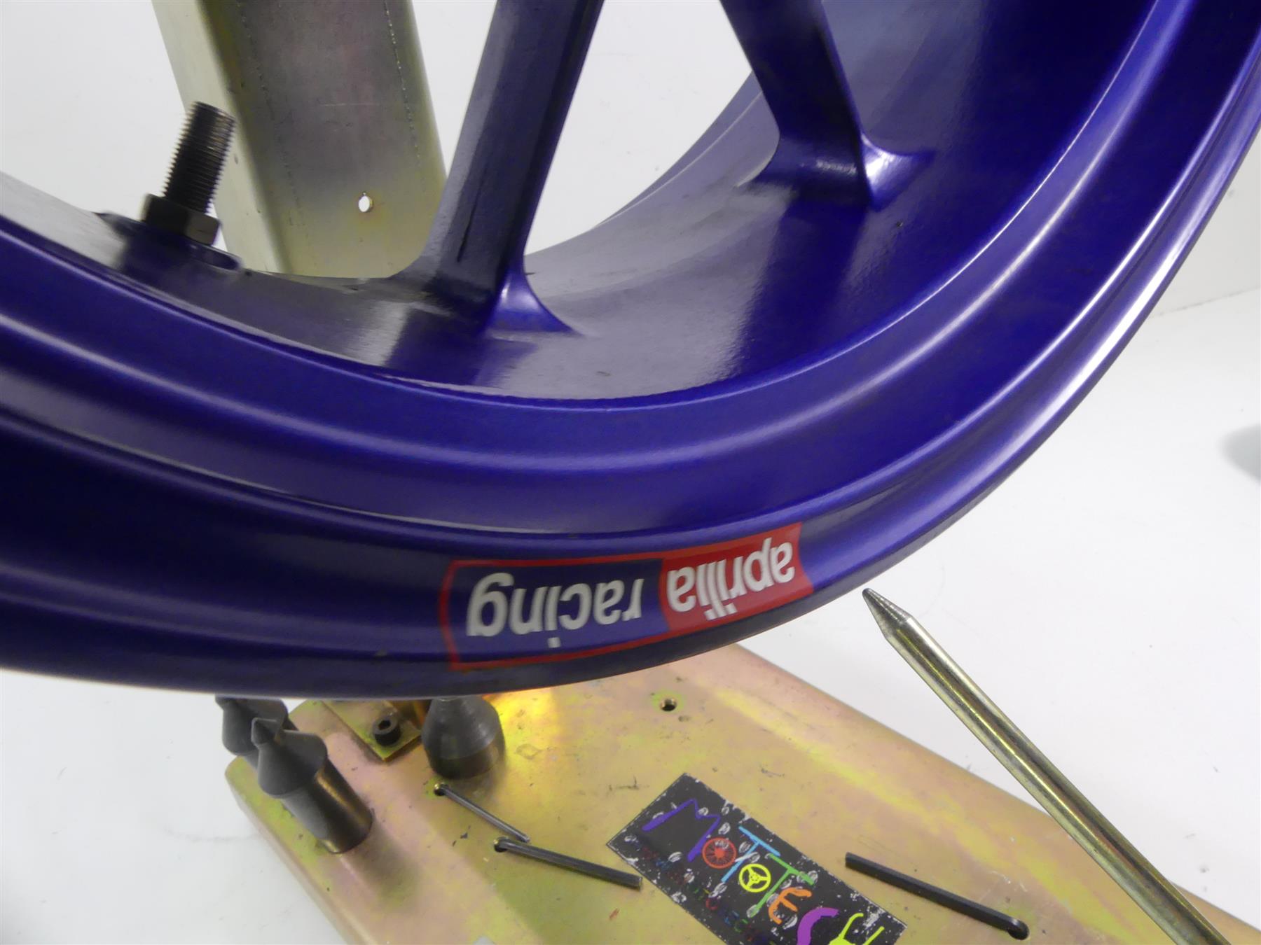 2004 Aprilia RSV1000 R Mille Rear Straight Blue 17x6 Wheel Rim AP8128071 {{ shop.shopifyCountryName }} - Mototech271