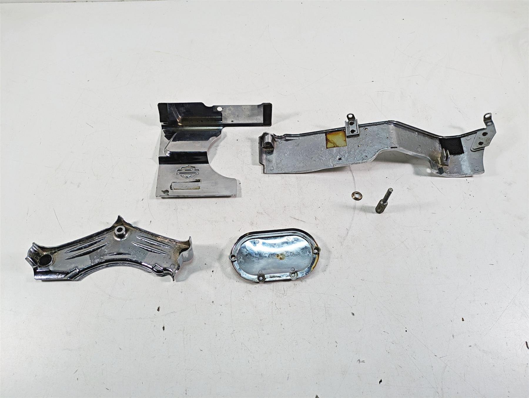 1999 Harley Touring FLHTC Electra Glide Drivetrain Transmission Chrome Covers {{ shop.shopifyCountryName }} - Mototech271