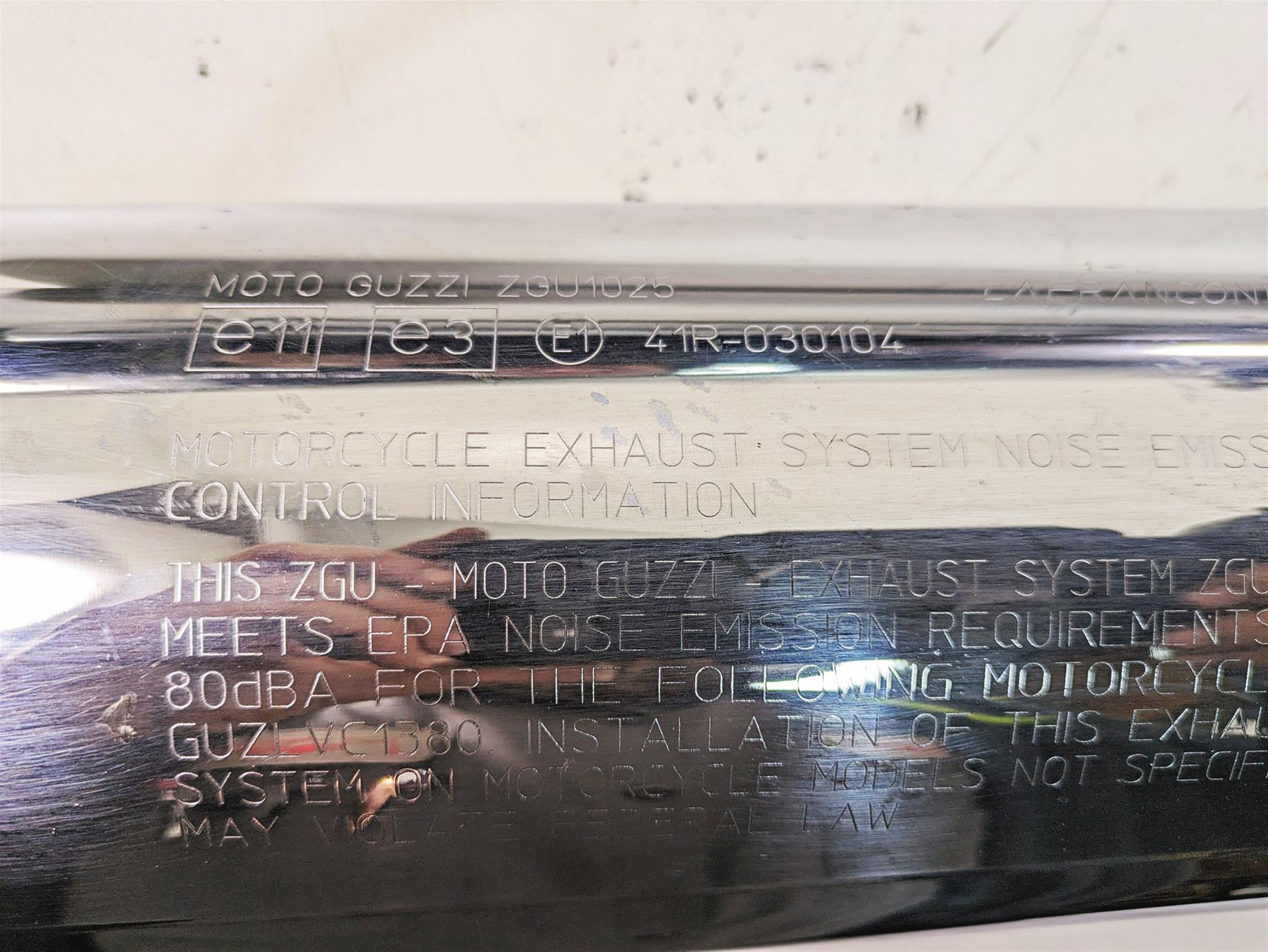 2014 Moto Guzzi California 1400 T Exhaust Pipe Muffler Set & Mounts B064126 | Mototech271
