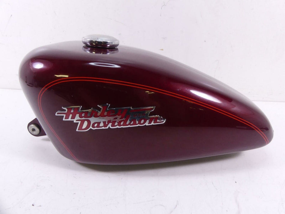 2000 Harley Sportster XL1200 Custom Fuel Gas Tank Rich Red & Red Stripes 61348-0 {{ shop.shopifyCountryName }} - Mototech271