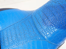 Load image into Gallery viewer, 2011 Harley Touring FLHTCUSE CVO E-Glide Seat Blue Heated Alligator Skin 54112-11
