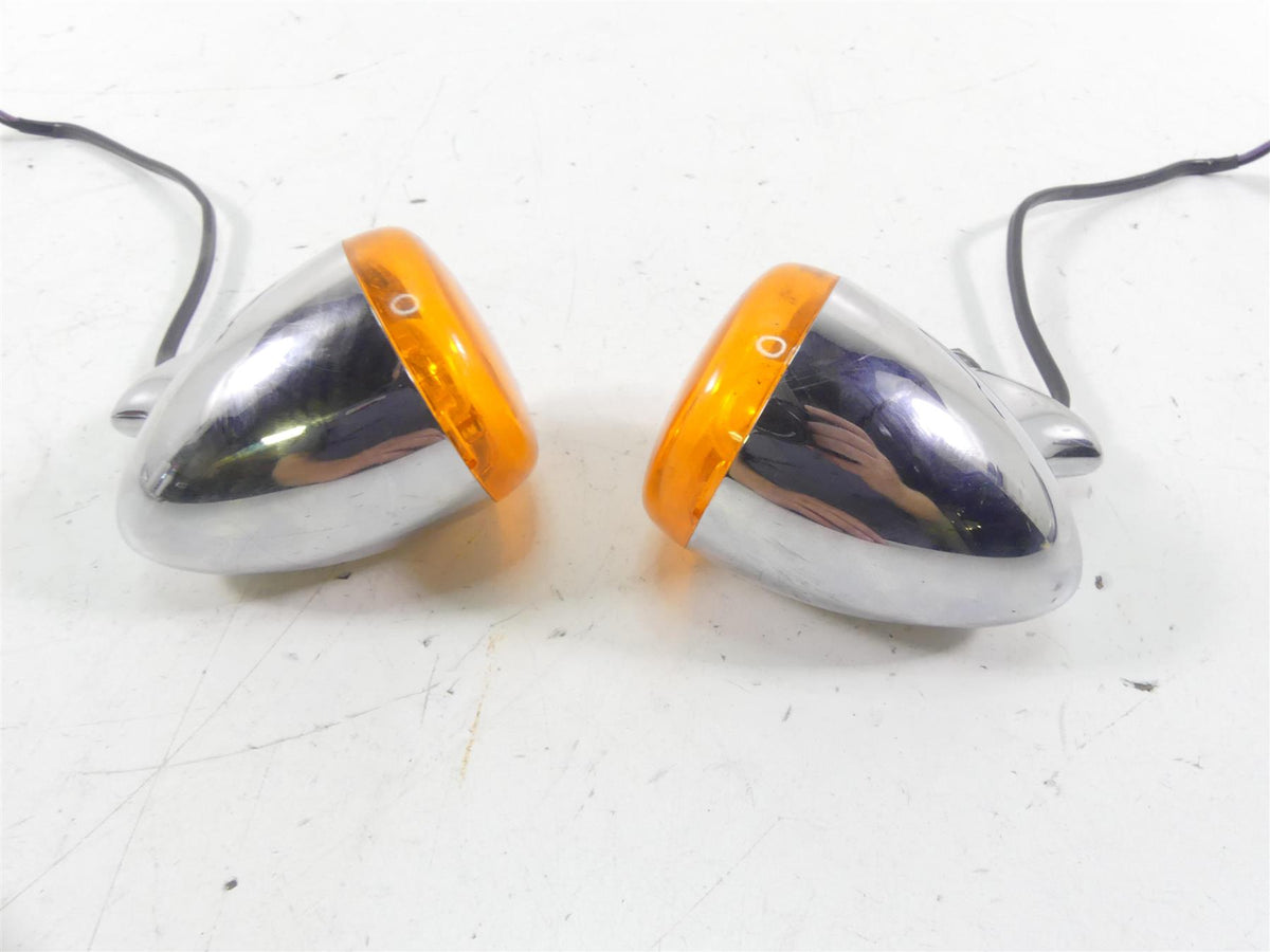 2009 Harley FXDF Dyna Fat Bob Rear Chrome Blinker Turn Signal Set 68977-00 {{ shop.shopifyCountryName }} - Mototech271