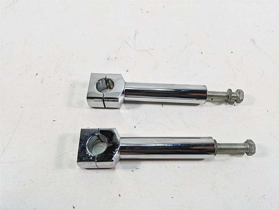 1999 Harley Dyna FXDL Low Rider 6" Chrome Handlebar Riser Holder Clamps {{ shop.shopifyCountryName }} - Mototech271