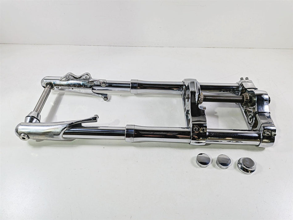 2008 Harley FXDSE CVO Dyna Inverted Chrome Forks Triple Tree Axle Set 48761-08-Mototech271