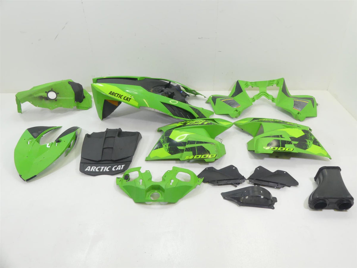 2017 Arctic Mountain Cat M8000 153 Green Plastics Fairing Cover Cowl Set {{ shop.shopifyCountryName }} - Mototech271