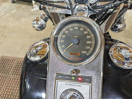 2003 Harley FLSTC Softail Heritage 100th Speedometer Gauge Speedo 22K 67033-99A {{ shop.shopifyCountryName }} - Mototech271