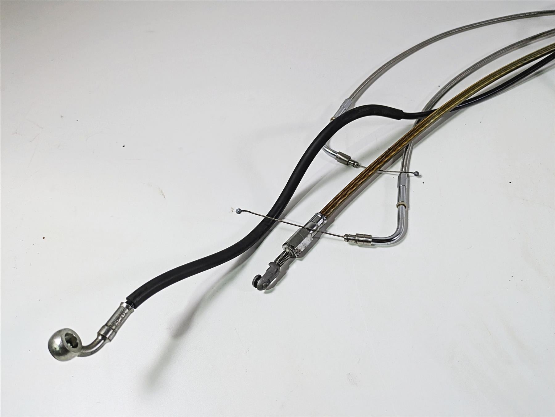 2009 Harley FLSTSB Cross Bones Extended Brake Line Throttle Cable Set 15" {{ shop.shopifyCountryName }} - Mototech271