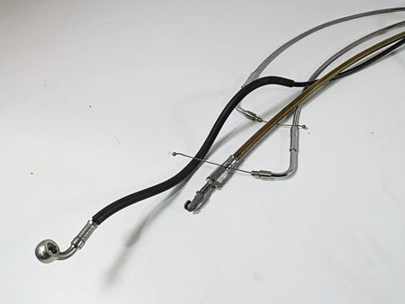 2009 Harley FLSTSB Cross Bones Extended Brake Line Throttle Cable Set 15" {{ shop.shopifyCountryName }} - Mototech271