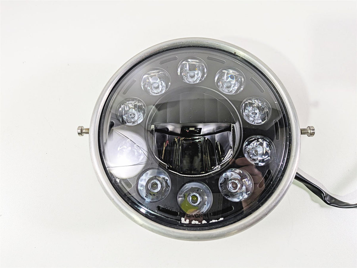 2016 Zero Motorcycles S 9.8 7 Inch Round 11 Diode Chrome Crystal High Power LED Headlight 29-160614 {{ shop.shopifyCountryName }} - Mototech271