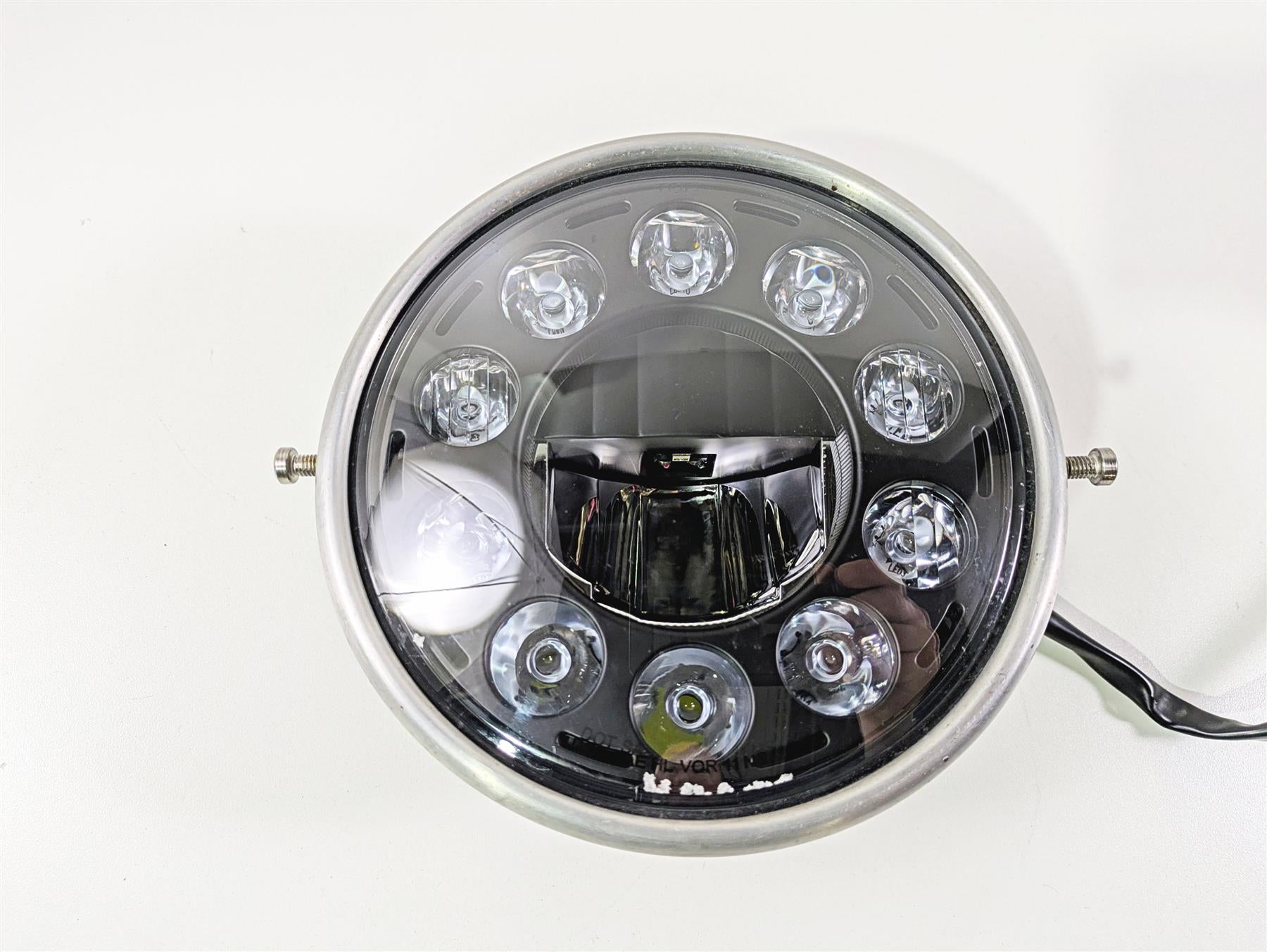 2016 Zero Motorcycles S 9.8 7 Inch Round 11 Diode Chrome Crystal High Power LED Headlight 29-160614 {{ shop.shopifyCountryName }} - Mototech271