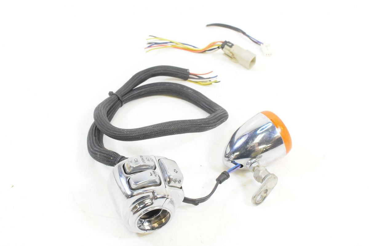 2008 Harley FXDWG Dyna Wide Glide Chrome Left Control Switch & Blinker 71597-96B {{ shop.shopifyCountryName }} - Mototech271