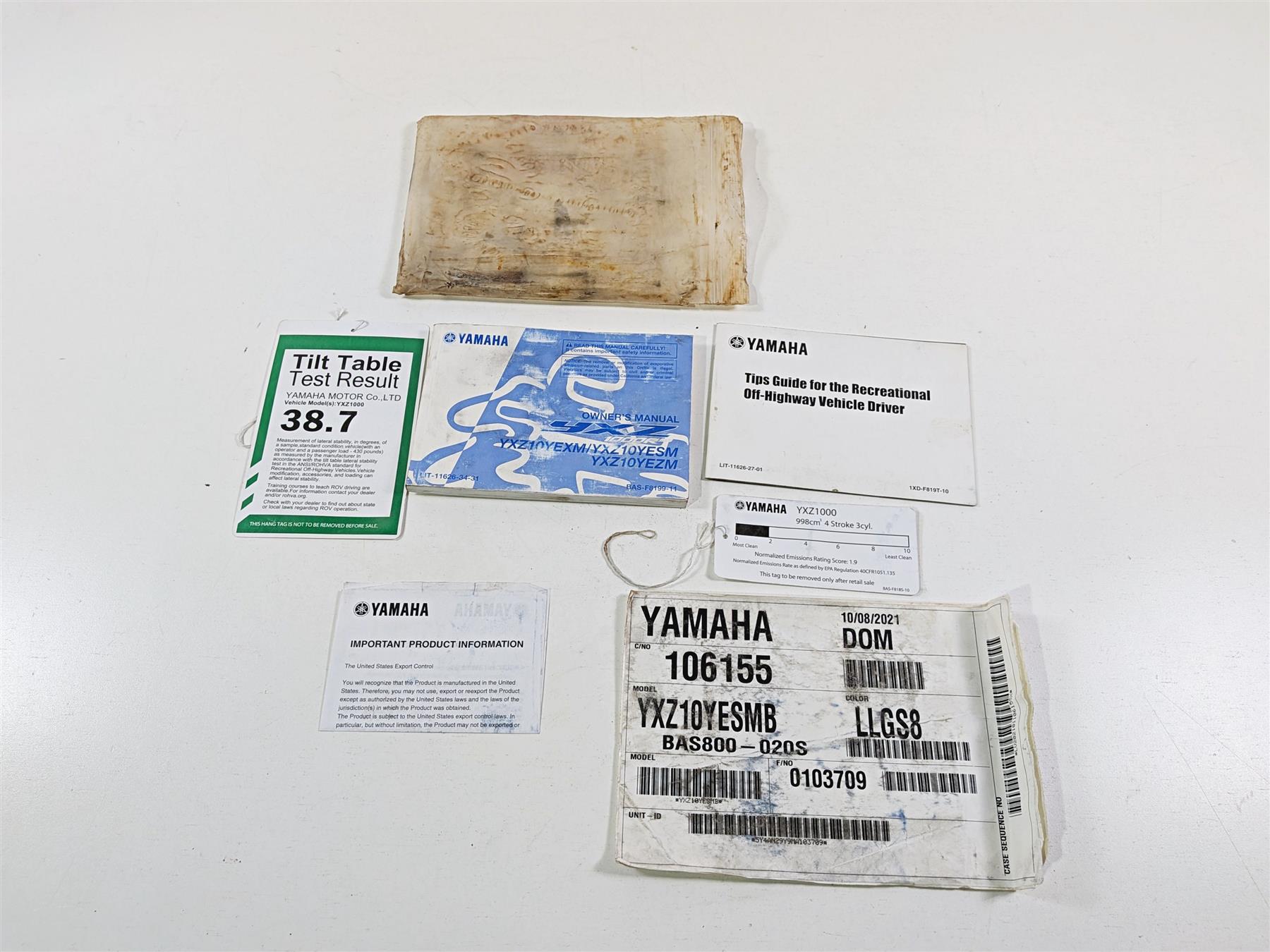 2021 Yamaha YXZ1000R EPS SS SE Owners Manual BAS-F8199-11 {{ shop.shopifyCountryName }} - Mototech271