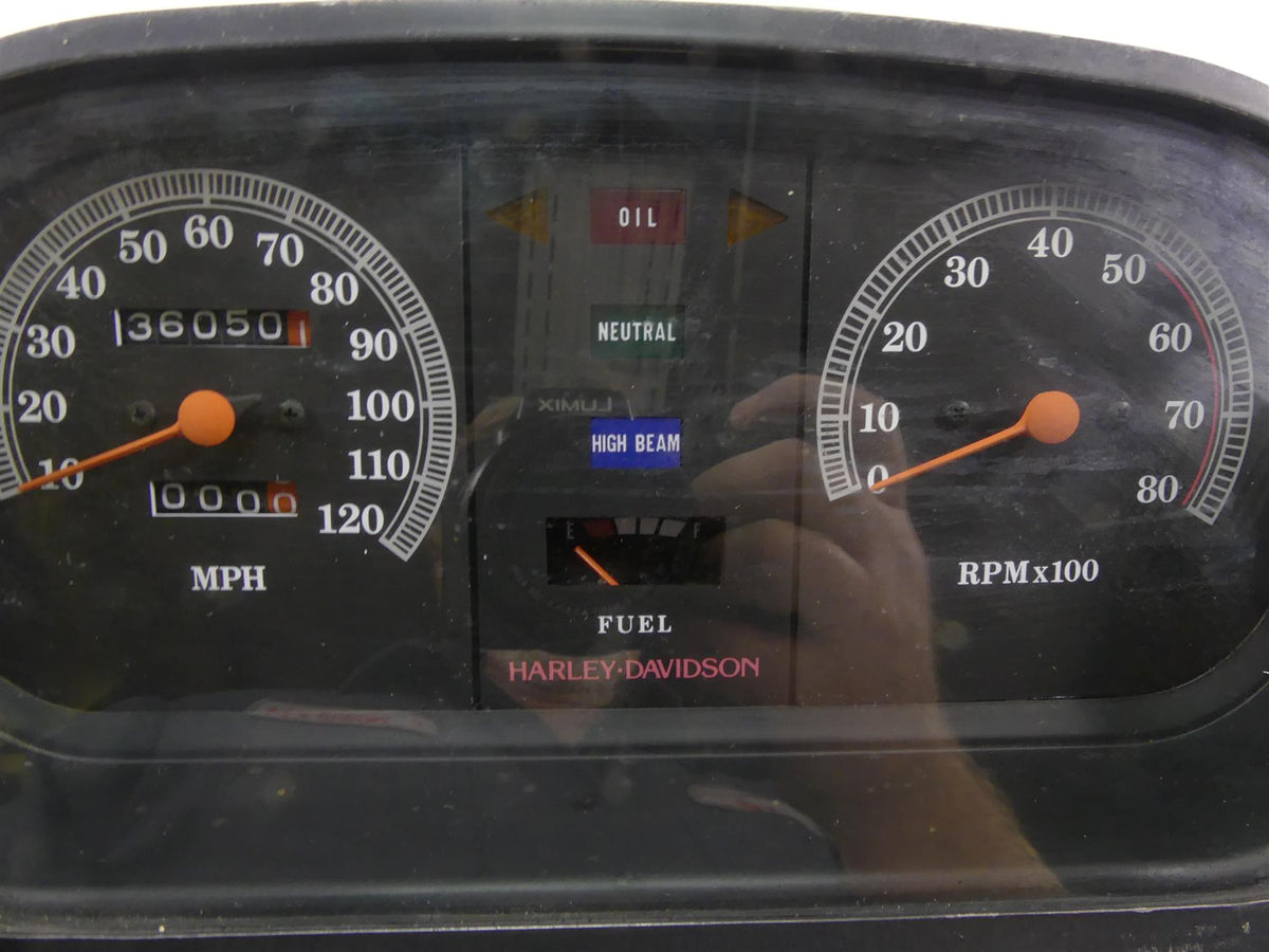 1989 Harley Touring FLTC Tour Glide Speedometer Gauge Instrument - 36K 67000-85F {{ shop.shopifyCountryName }} - Mototech271