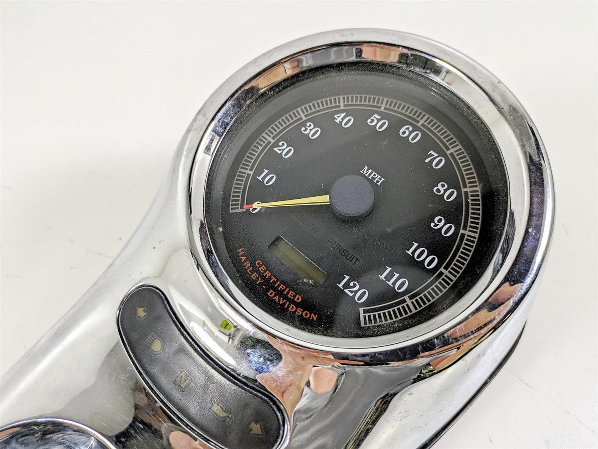 00-07 Harley Softail Deuce Speedometer & Chrome Dash Cover 68901-00 71439 {{ shop.shopifyCountryName }} - Mototech271
