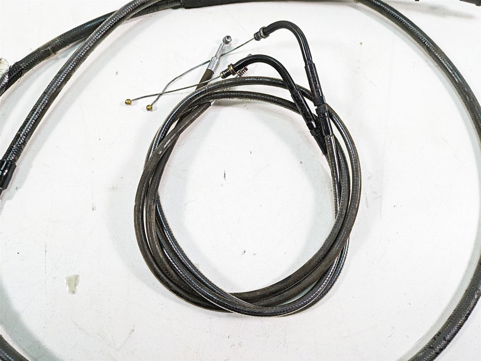 2009 Harley FXDF Dyna Fat Bob Brake Line Clutch Throttle Cable Set 9.5" Riser {{ shop.shopifyCountryName }} - Mototech271