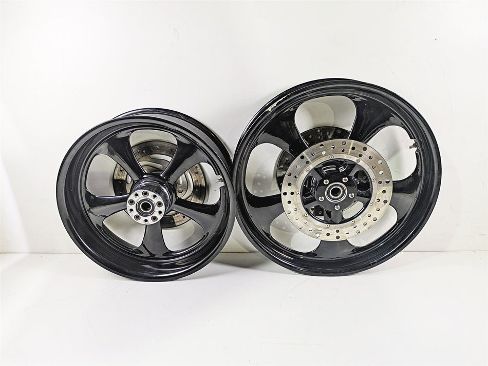 02-07 Harley Touring Custom Black Wheel Rim Set 18x5.5 21x3.5 {{ shop.shopifyCountryName }} - Mototech271