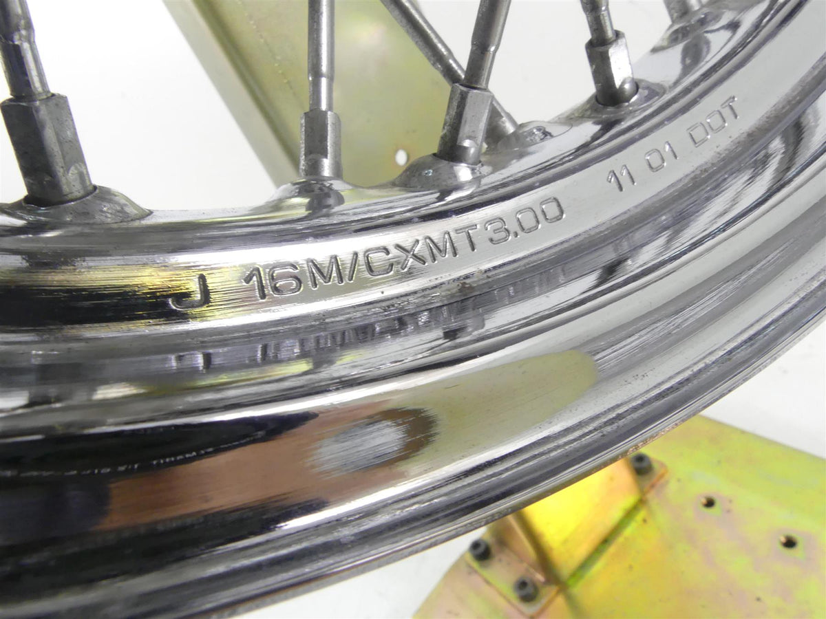 2002 Yamaha XVS1100 V-Star Nice Chrome Spoke Front Wheel Rim 16x3 5EL-25111-00 {{ shop.shopifyCountryName }} - Mototech271
