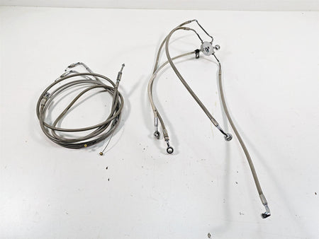2009 Harley Dyna FXDFSE CVO Fat Bob 10" Handlebars Brake Throttle Clutch Cables {{ shop.shopifyCountryName }} - Mototech271