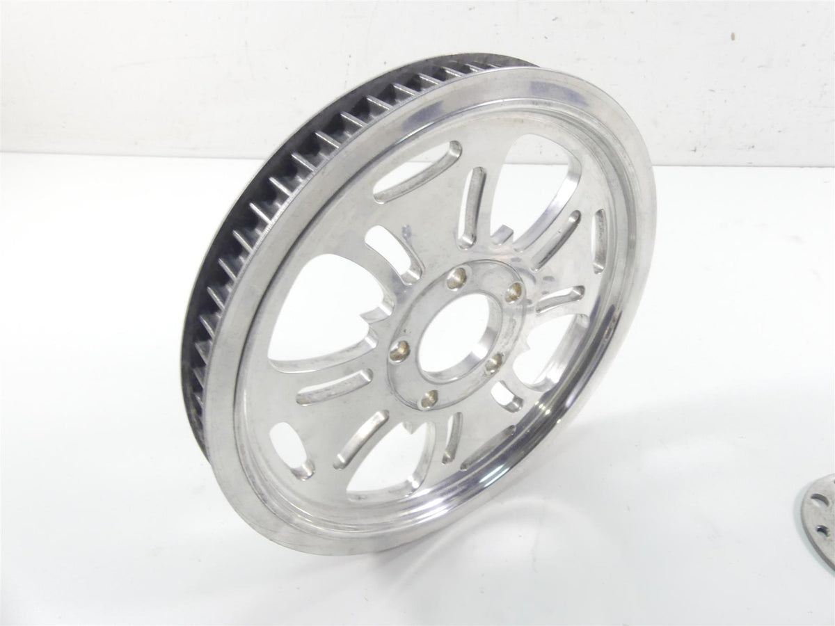 1999 Harley FXSTS Softail Springer Rear Chrome Cross Drive Pulley 65T 1 1/8" {{ shop.shopifyCountryName }} - Mototech271