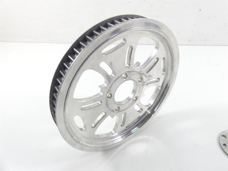 1999 Harley FXSTS Softail Springer Rear Chrome Cross Drive Pulley 65T 1 1/8" {{ shop.shopifyCountryName }} - Mototech271