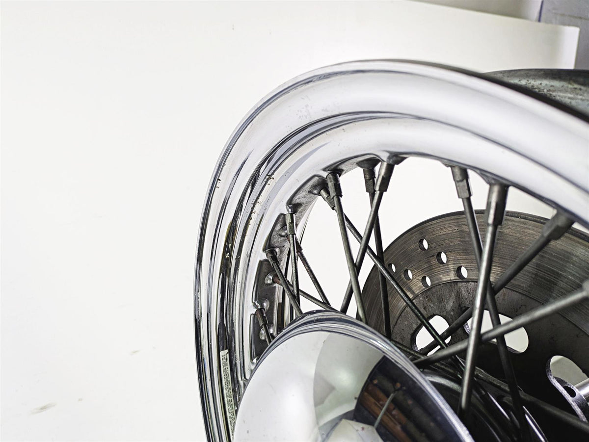 1992 Harley FLSTC Softail Heritage 16x3 Front Wheel Spoke Rim + Cover 43005-86 {{ shop.shopifyCountryName }} - Mototech271