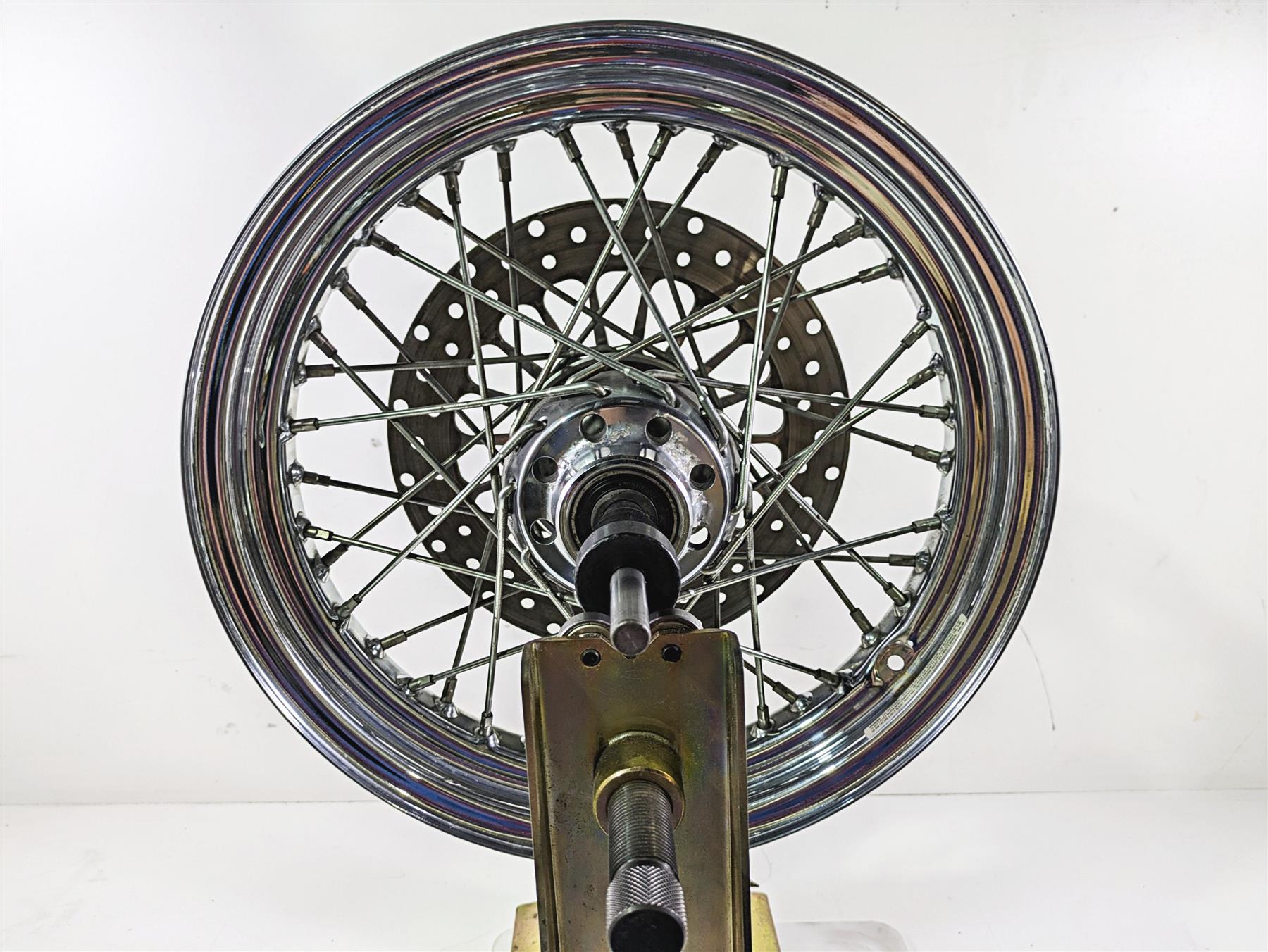 2004 Harley FLSTCI Softail Heritage Front Wheel Rim Rotor 16x3 READ 43005-05A {{ shop.shopifyCountryName }} - Mototech271