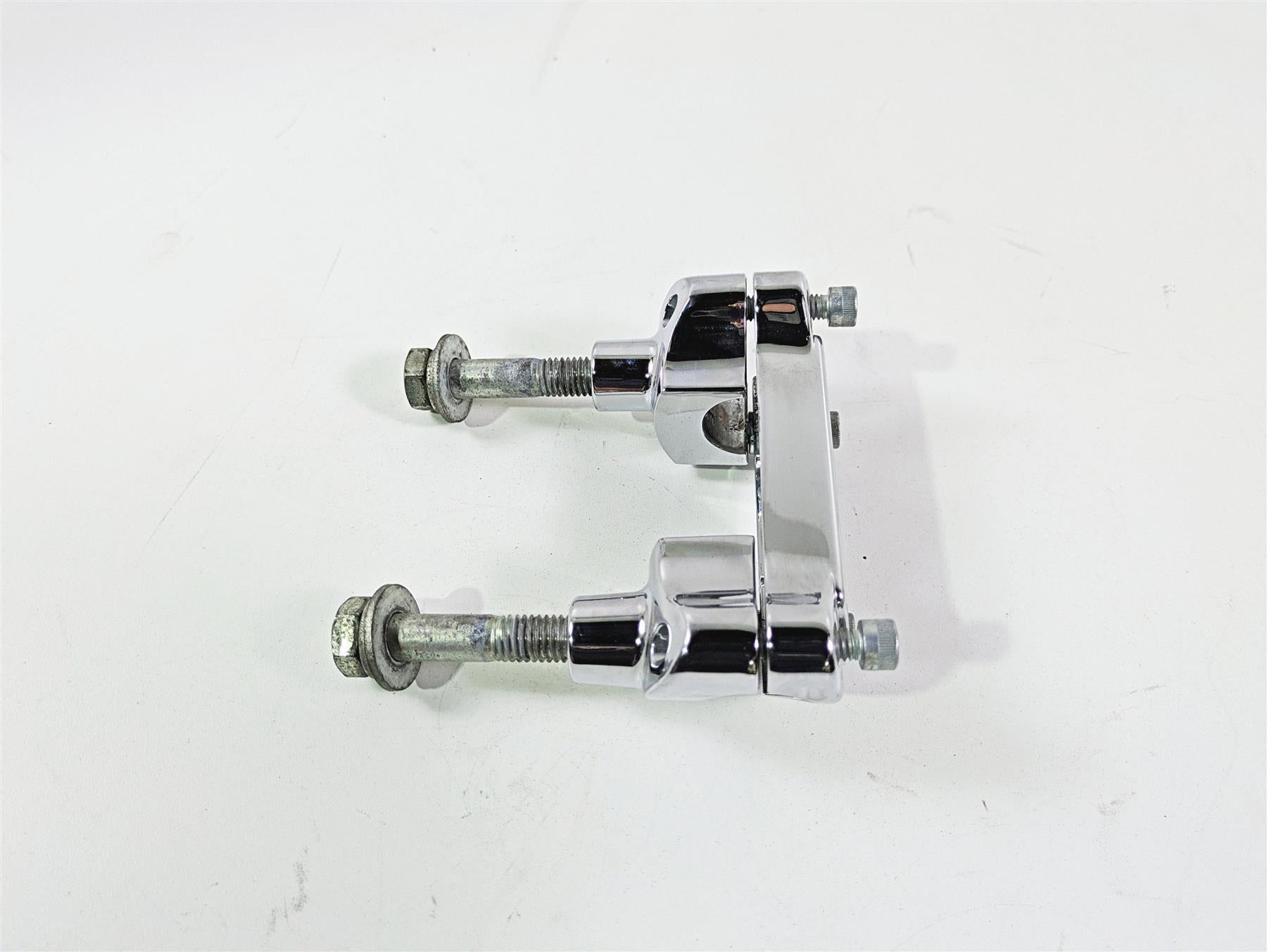 2004 Harley Softail FXSTDI Deuce Chrome Short Handlebar Riser Holder Set {{ shop.shopifyCountryName }} - Mototech271