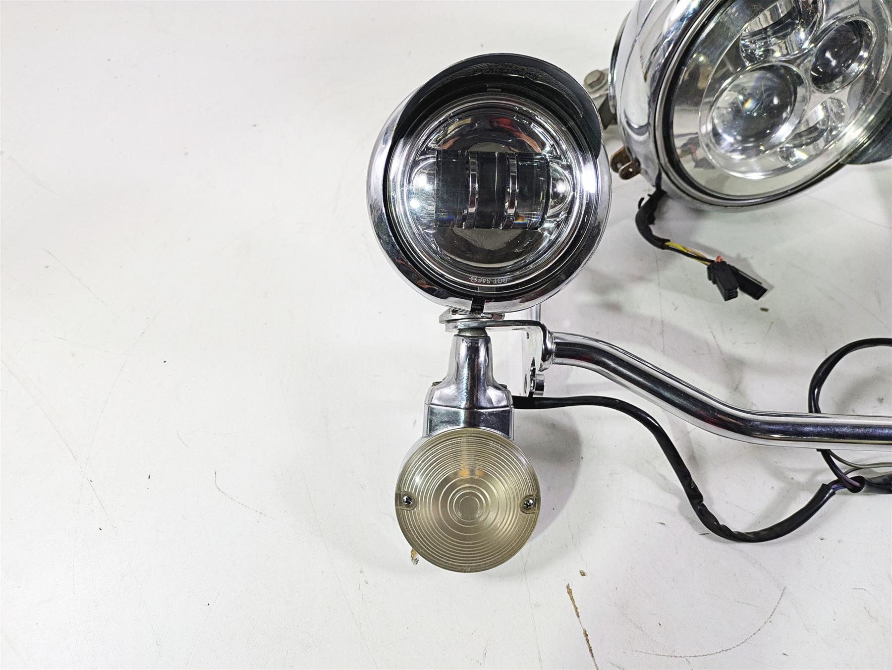 2008 Harley FLSTC 105TH Softail Heritage Led Headlight Spot Light Set 69748-05B {{ shop.shopifyCountryName }} - Mototech271