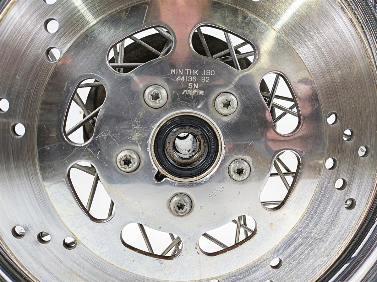 1996 Harley FLSTC Softail Heritage Front Wheel Rim Rotor & Cover 16x3 43005-86 {{ shop.shopifyCountryName }} - Mototech271