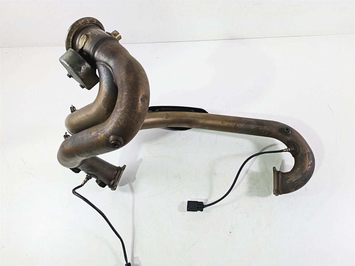 2013 Ducati Hyperstrada 821 Exhaust Header & Servo Motor Set -Dents 57013291B {{ shop.shopifyCountryName }} - Mototech271