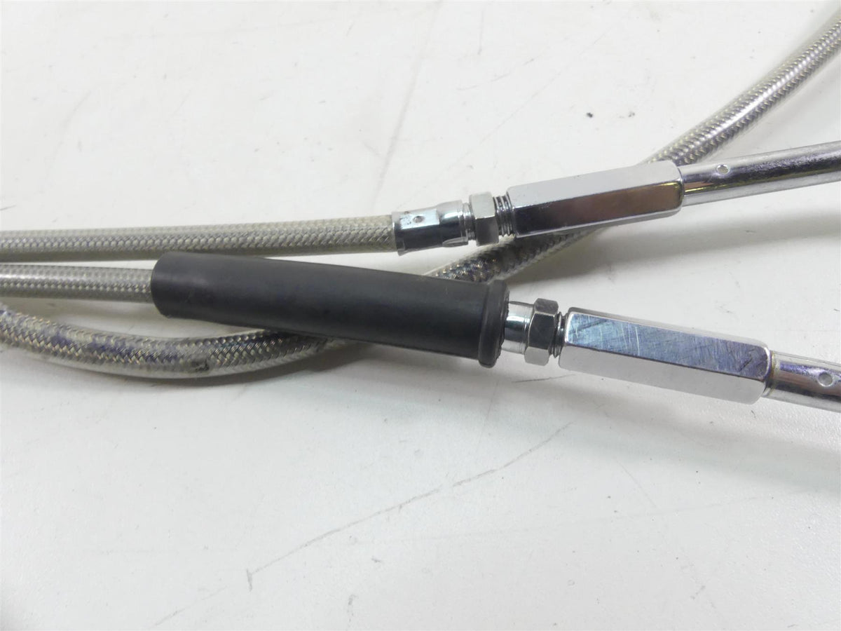 Big Twin Harley Dyna Softail for 19" Ape Hanger Throttle Cable & Brake Line Set {{ shop.shopifyCountryName }} - Mototech271