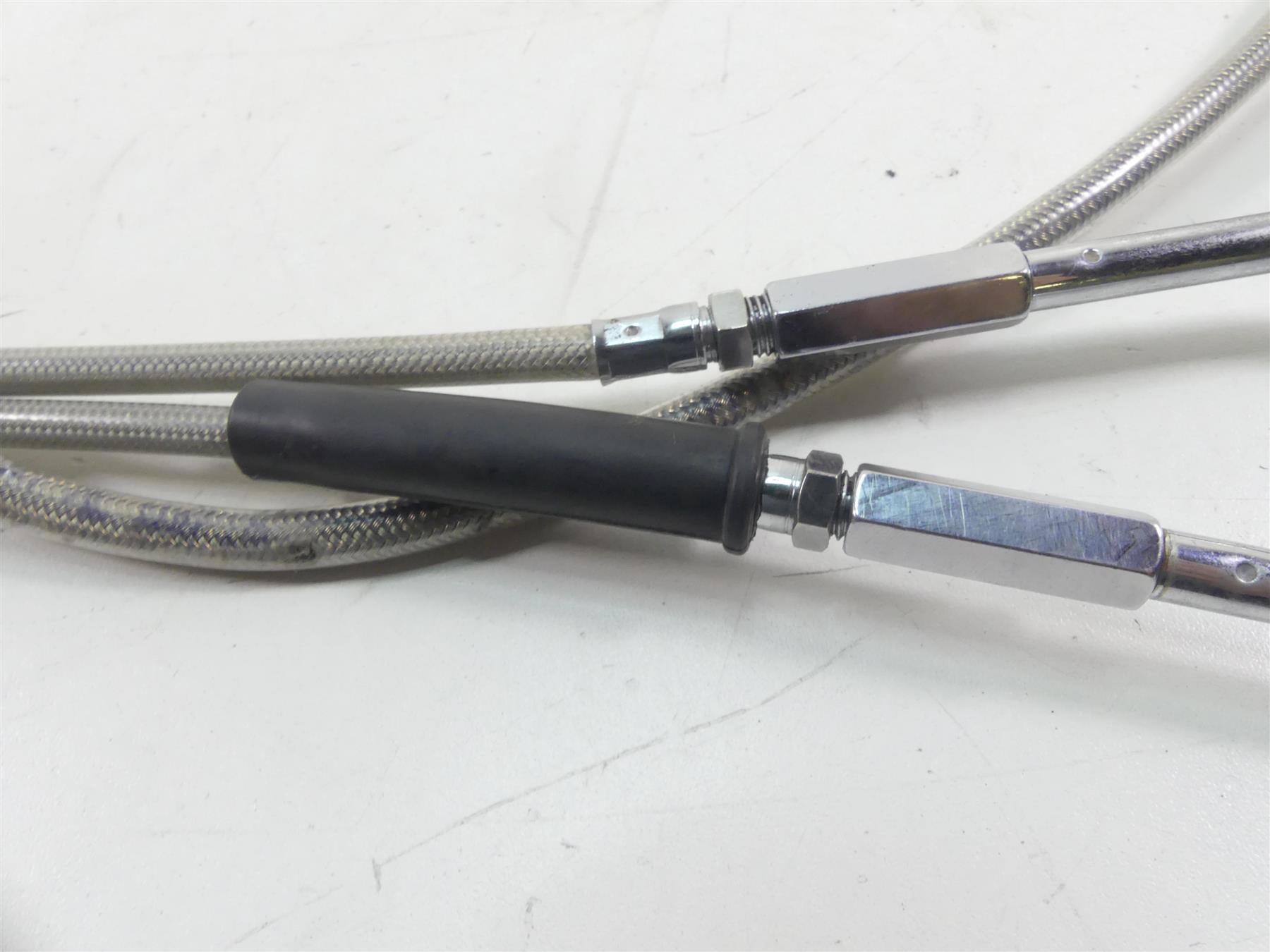 Big Twin Harley Dyna Softail for 19" Ape Hanger Throttle Cable & Brake Line Set {{ shop.shopifyCountryName }} - Mototech271