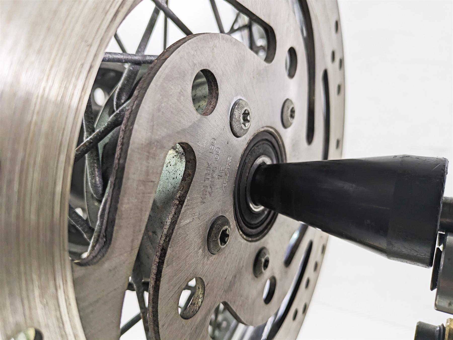 2002 Harley FLSTC Softail Heritage 16x3 Front Wheel Rim Rotor & Cover 43085-97 {{ shop.shopifyCountryName }} - Mototech271