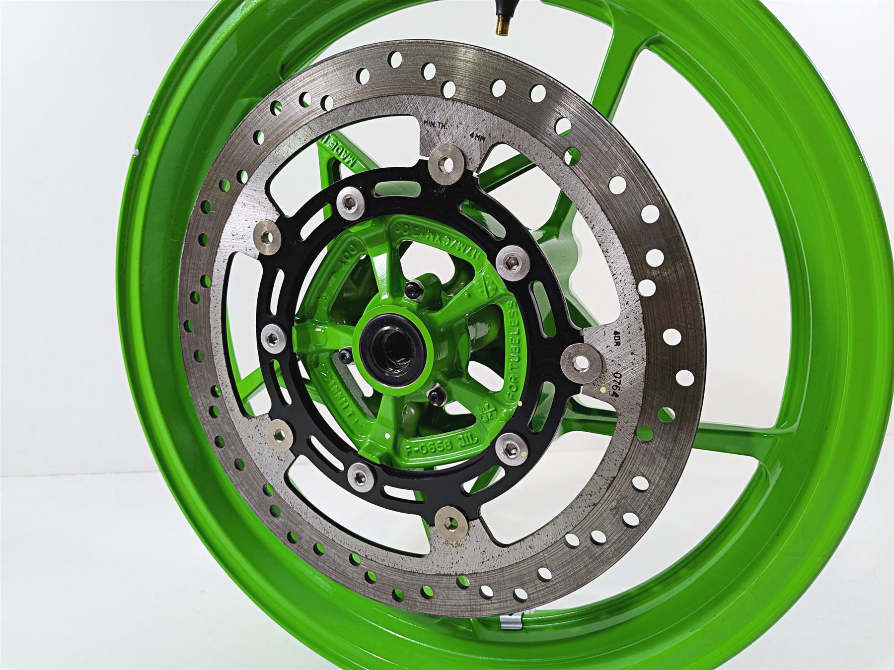 2024 Kawasaki EX500 Ninja 40th An. Strght Green Front Wheel Rim