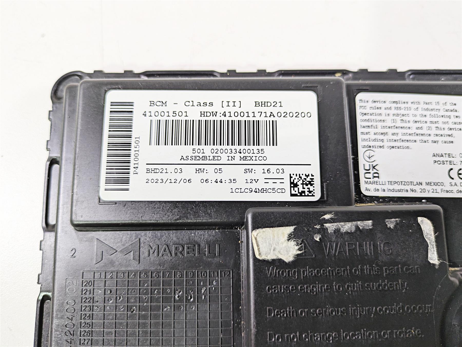 2024 Harley Sportster RH975 S Bcm Body Control Module Class II 41001501 BHD21 {{ shop.shopifyCountryName }} - Mototech271