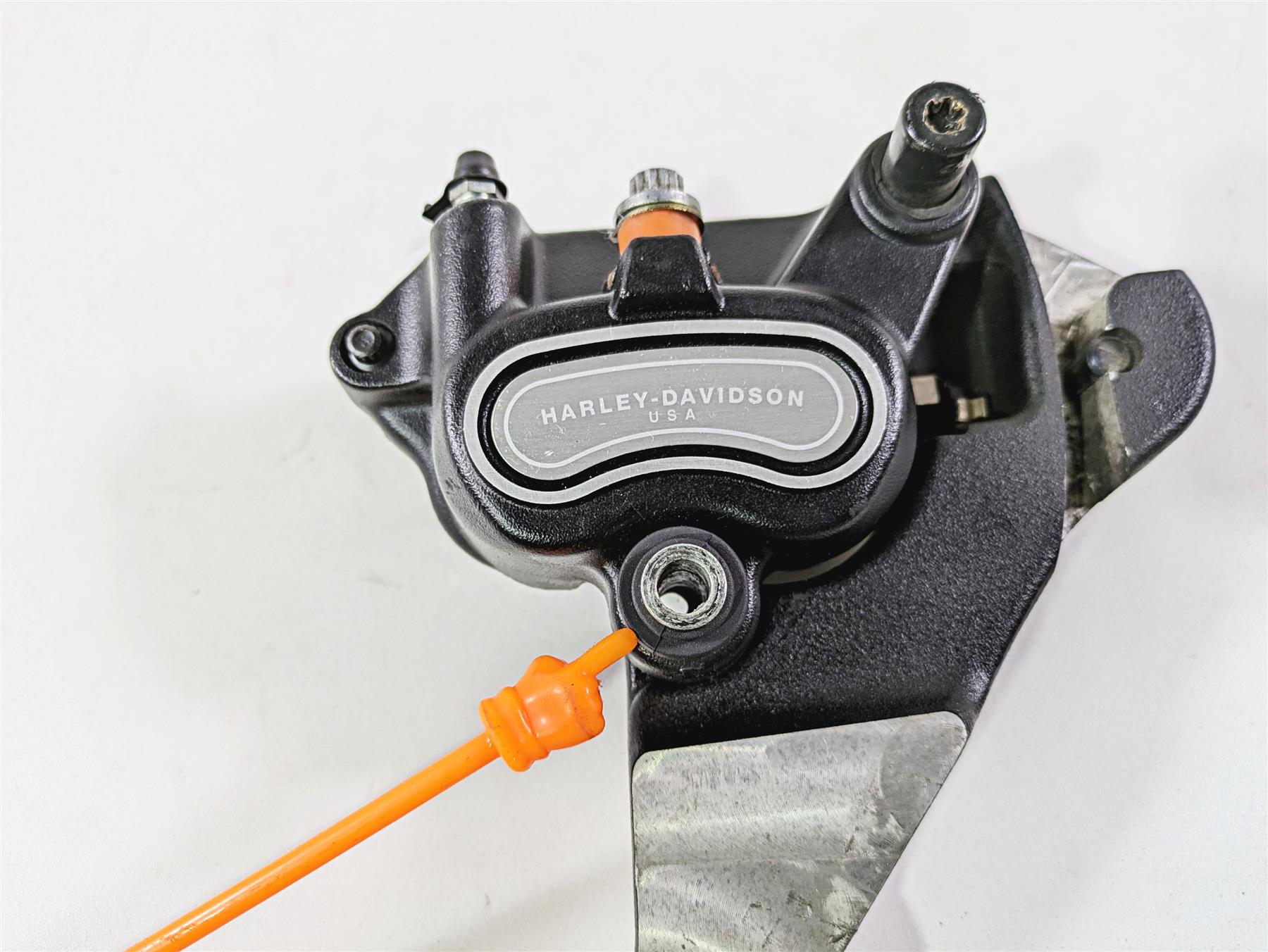 2009 Harley FLSTSB Cross Bones Rear Brake Caliper & Bracket 40908-08 42895-08A {{ shop.shopifyCountryName }} - Mototech271